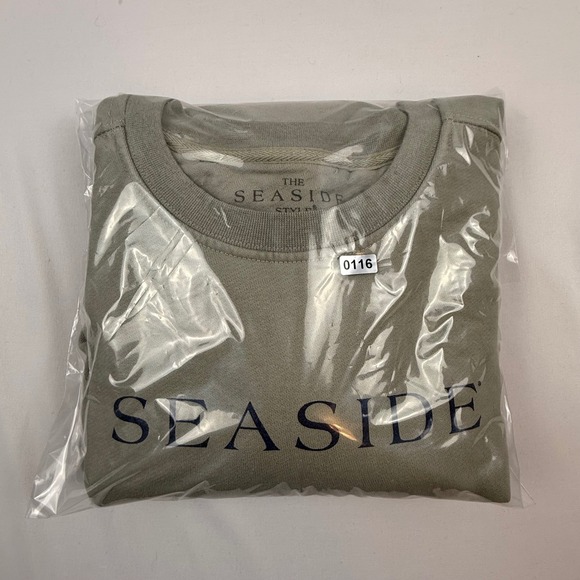 The Seaside Style Womens Medium Sage Green Graphic Crewneck Sweatshirt USA Made - Picture 9 of 9